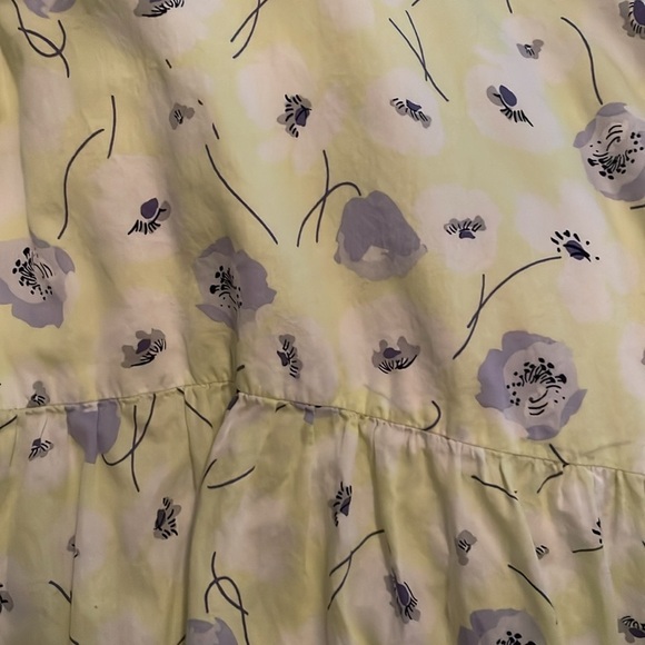 Ann Taylor Factory floral dress lemon/grey long sleeve mini - Picture 7 of 7